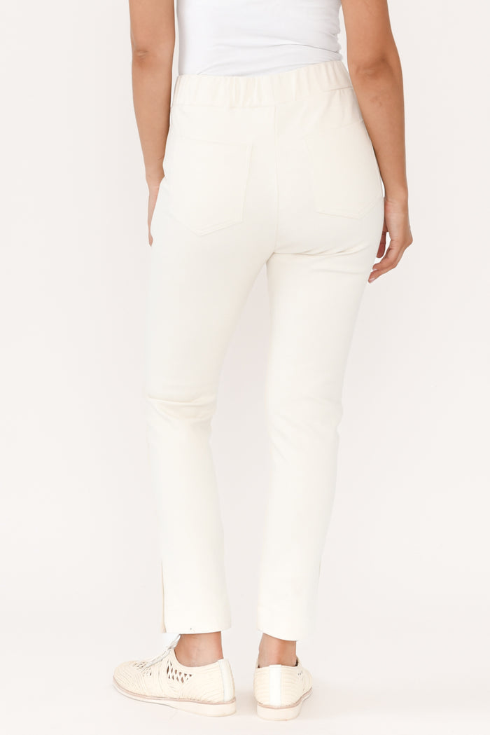 Eclipse Cream Cotton Stretch Pants