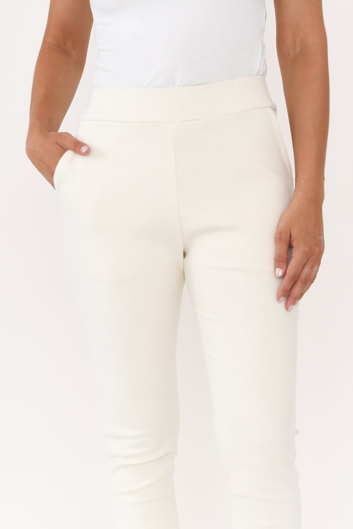 Eclipse Cream Cotton Stretch Pants