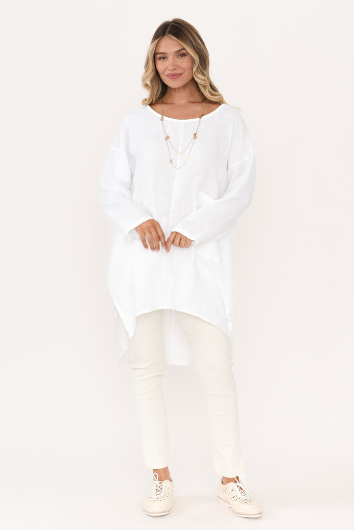 Eclipse Cream Cotton Stretch Pants,Blonde model,alt text|model:Mollie
