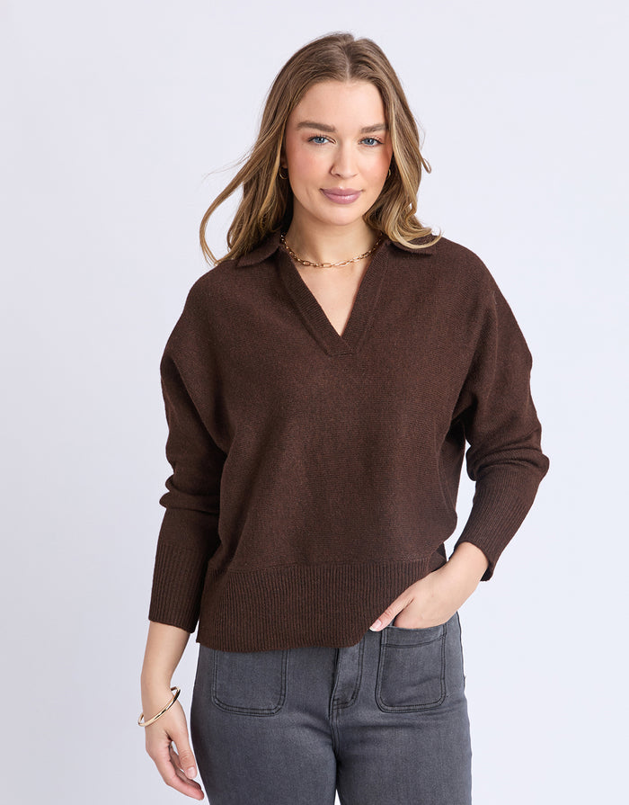 foxwood-elea-knit-polo-coffee-womens-clothing