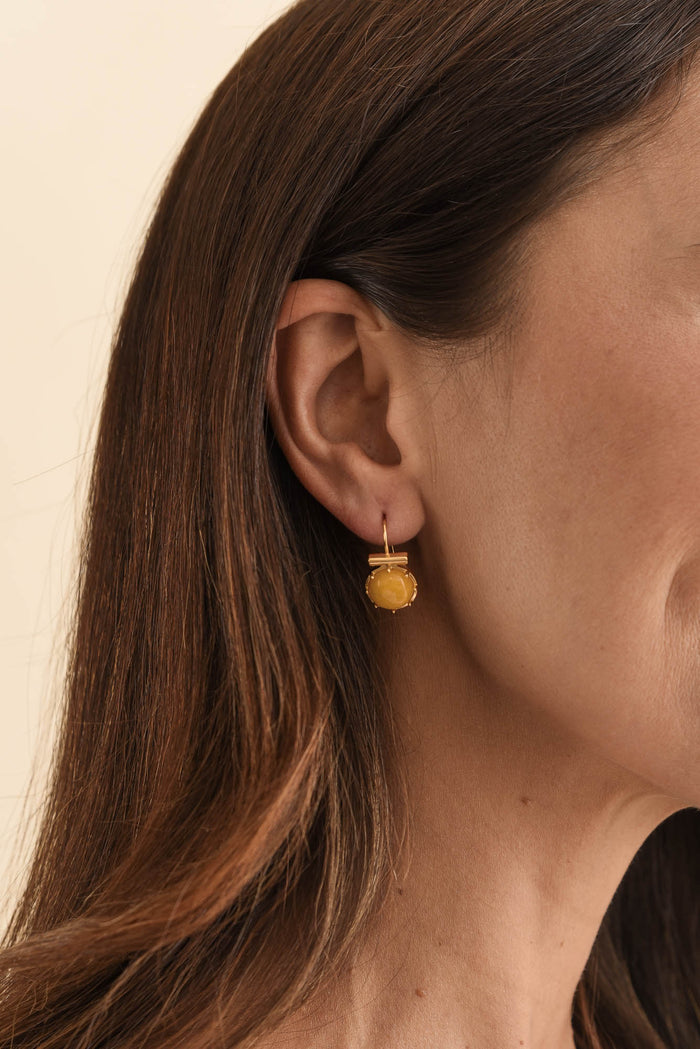 Electra Yellow Stone Hook Earrings
