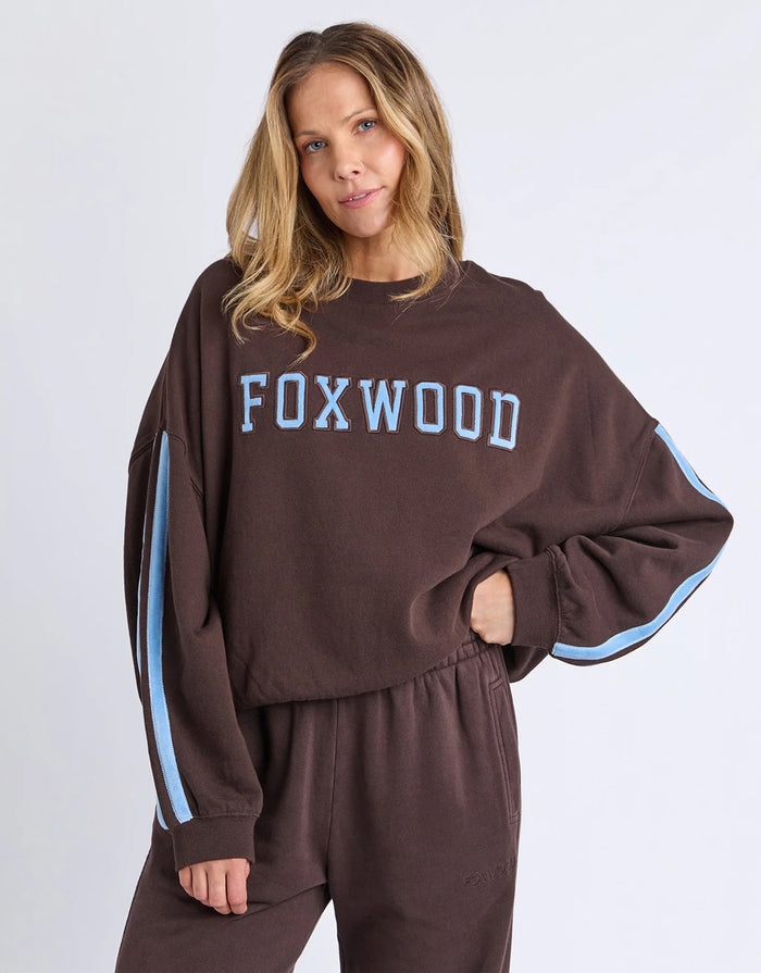 Elevated Sunday Crew - Coffee/Light Blue