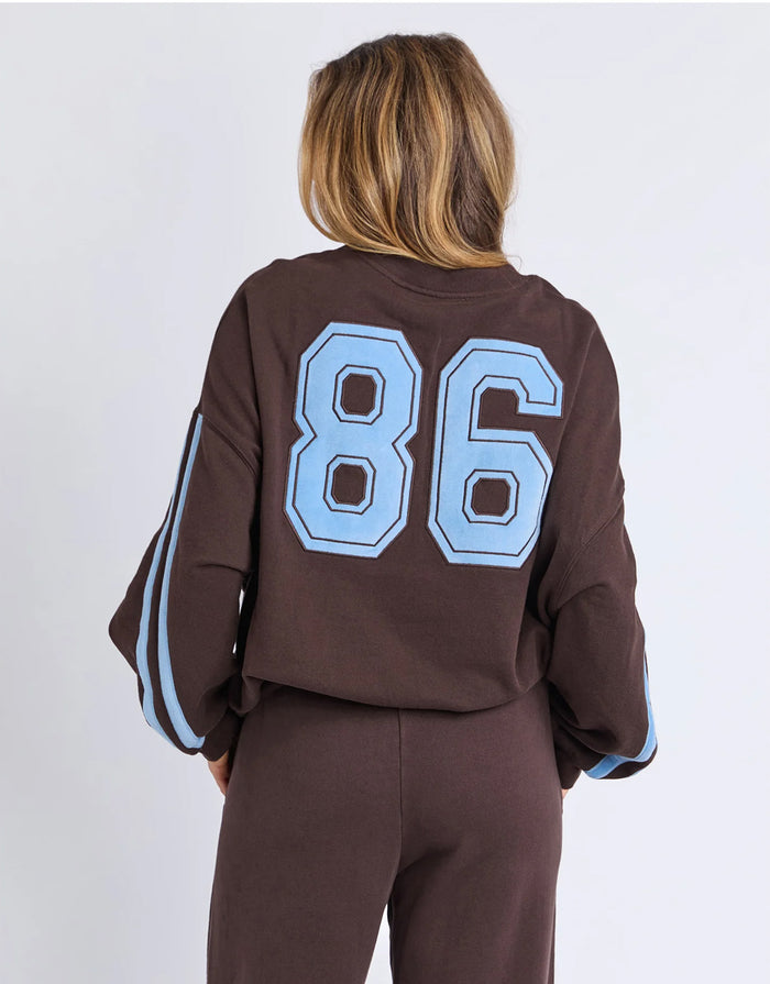 Elevated Sunday Crew - Coffee/Light Blue