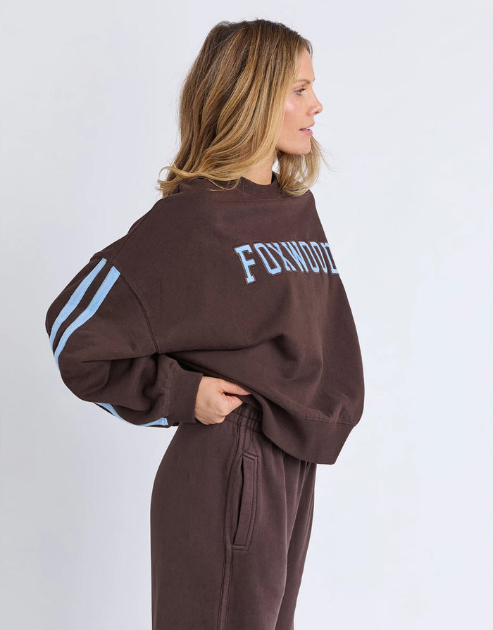 Elevated Sunday Crew - Coffee/Light Blue