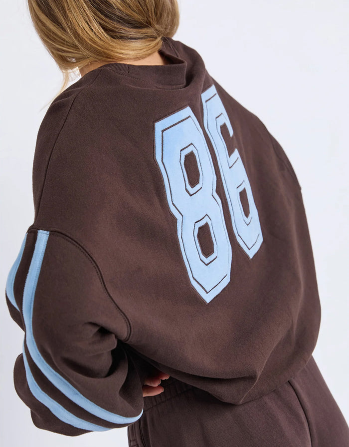 Elevated Sunday Crew - Coffee/Light Blue