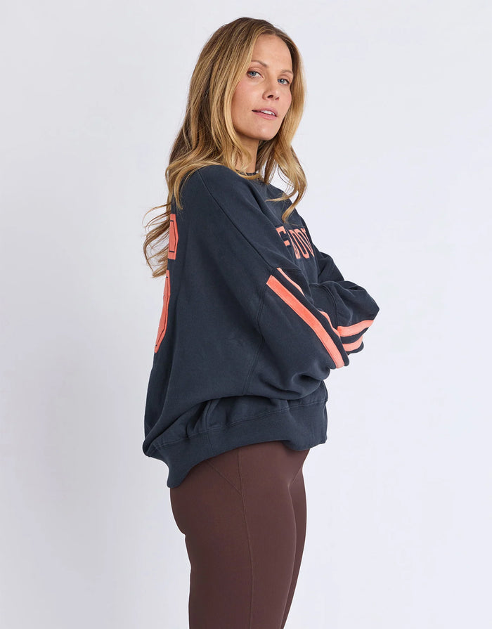 Elevated Sunday Crew - Navy/Orange
