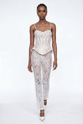 Eliseo Lace Corset Pearl Pants Set