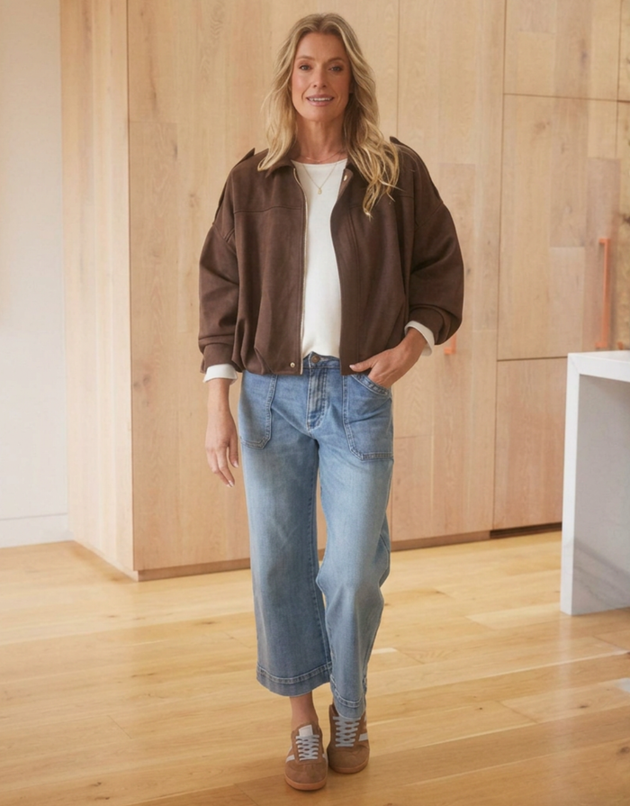 Elle Bomber Jacket - Chocolate