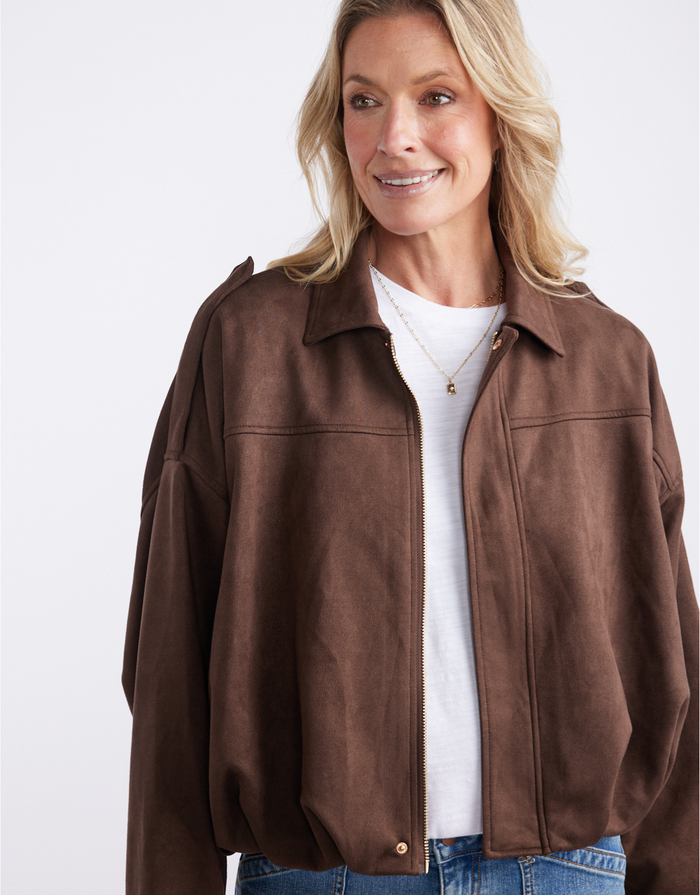 Elle Bomber Jacket - Chocolate