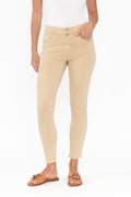 Ellery Beige Cotton Stretch Jeans,Brunette model,alt text|model:MJ