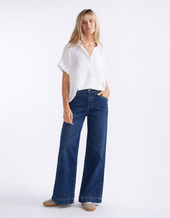 Ellery Stretch Straight Leg Jeans - Dark Wash