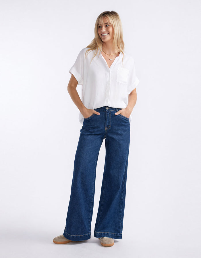 Ellery Stretch Straight Leg Jeans - Dark Wash