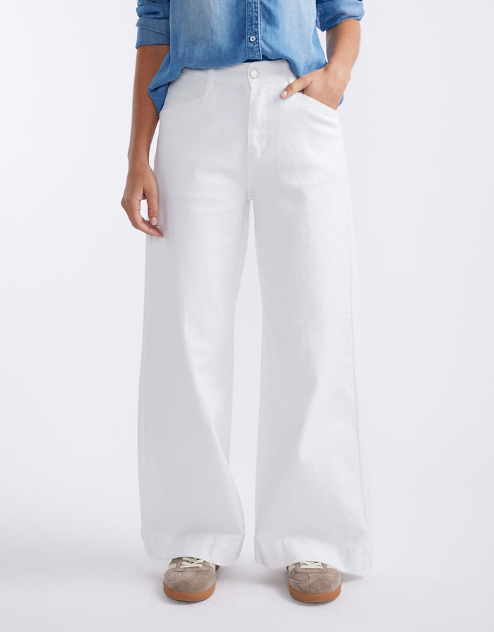 Ellery Stretch Straight Leg Jeans - White
