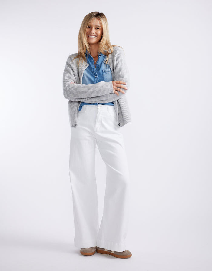 Ellery Stretch Straight Leg Jeans - White