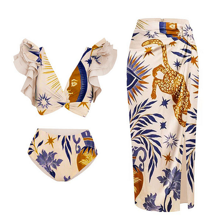 Elnaaz Ruffle Bikini Set - Apricot