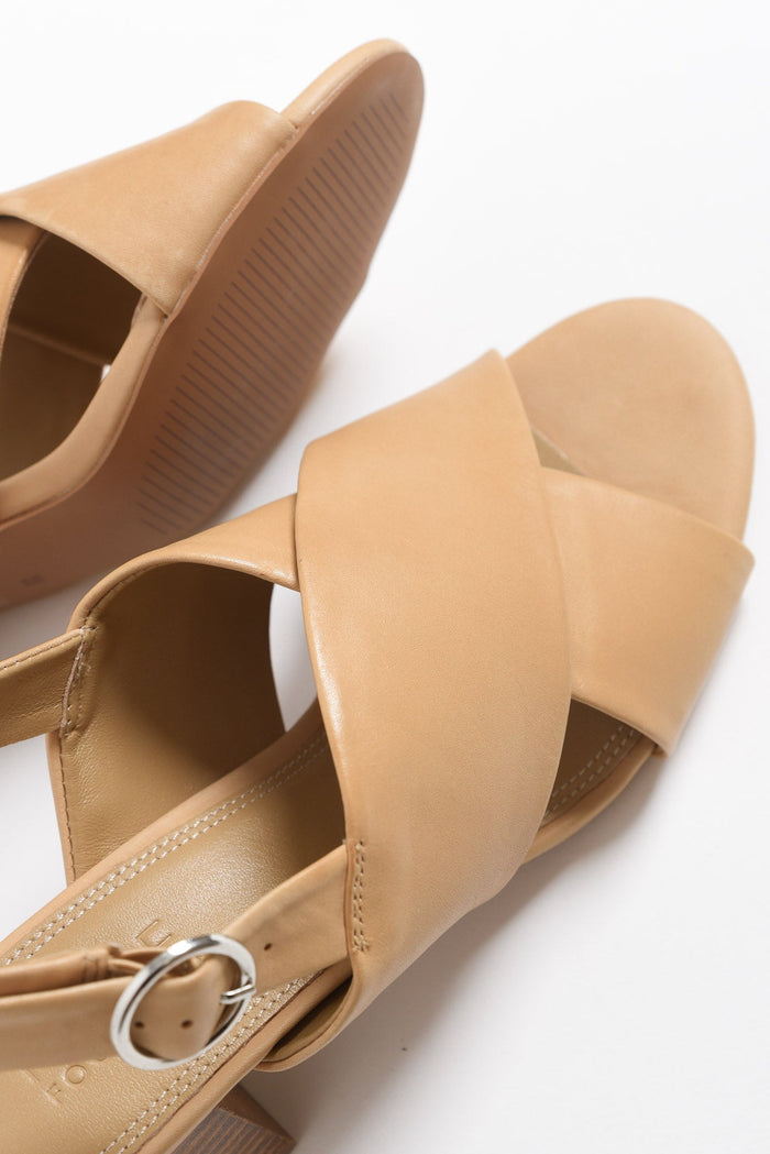 Emi Tan Leather Slingback Heel