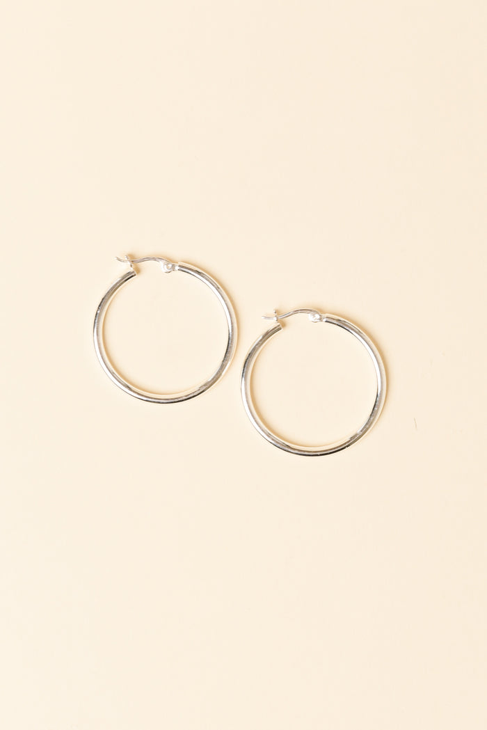 Erika Silver Hoop Earrings