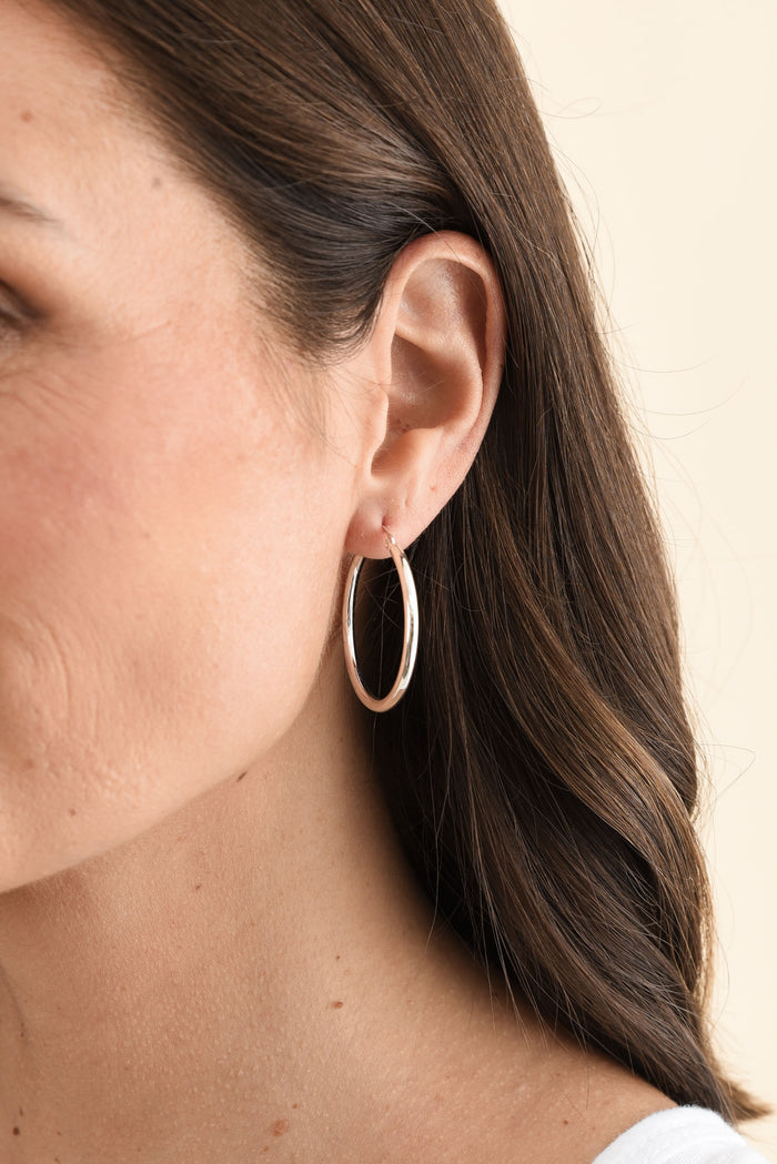 Erika Silver Hoop Earrings