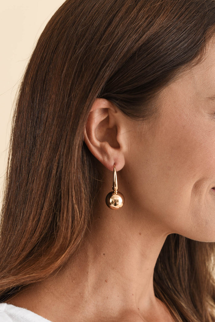 Erisa Gold Ball Drop Earrings