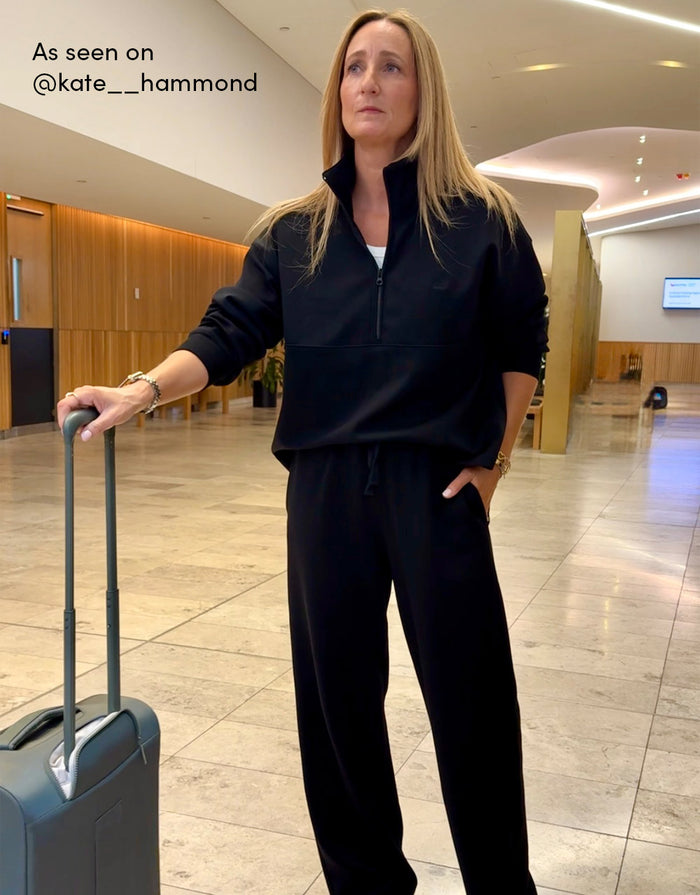Escape Super Soft Half Zip Top - Black