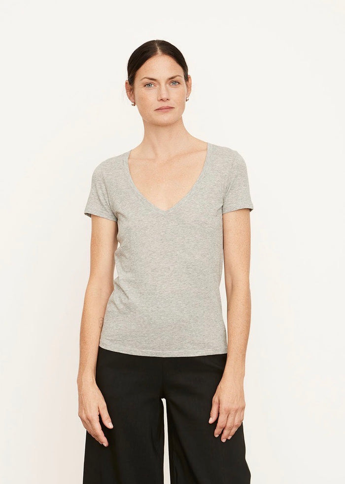 Essential V Neck (Heather Grey)