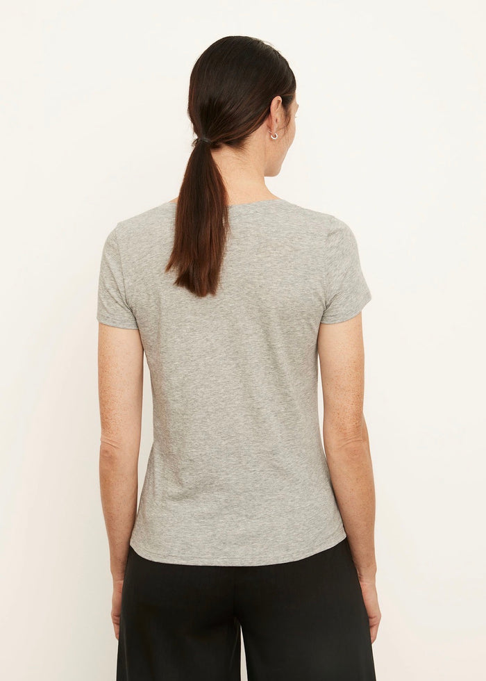 Essential V Neck (Heather Grey)