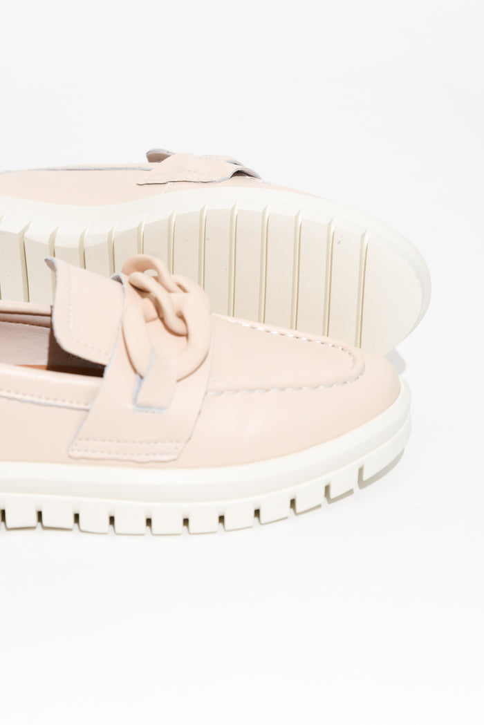 Euston Nude Leather Chain Loafer