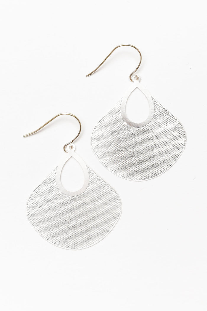 Evelyn Silver Fan Earrings
