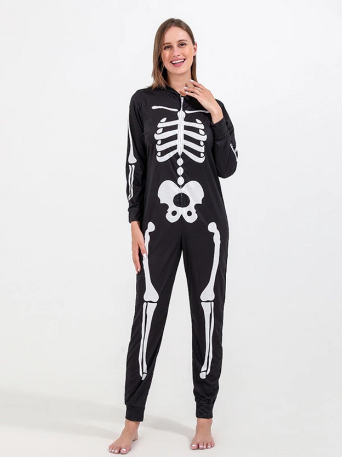 Family Pajamas | Skeleton Hooded Onesie Pajamas | Mia Belle Girls