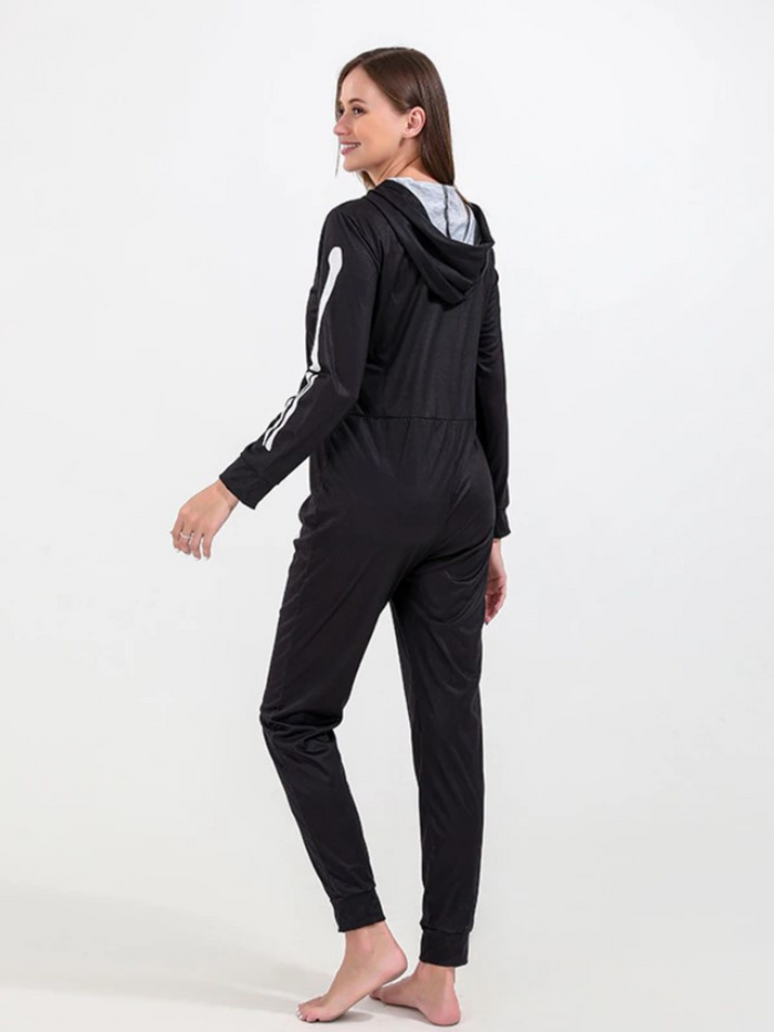 Family Pajamas | Skeleton Hooded Onesie Pajamas | Mia Belle Girls