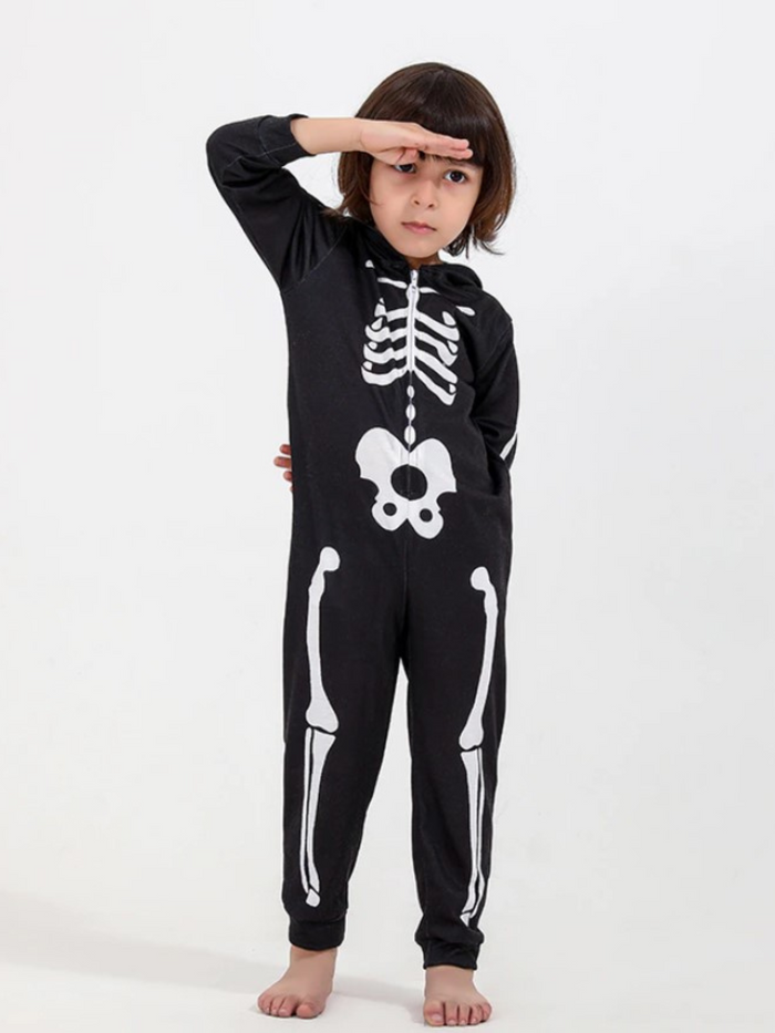 Family Pajamas | Skeleton Hooded Onesie Pajamas | Mia Belle Girls