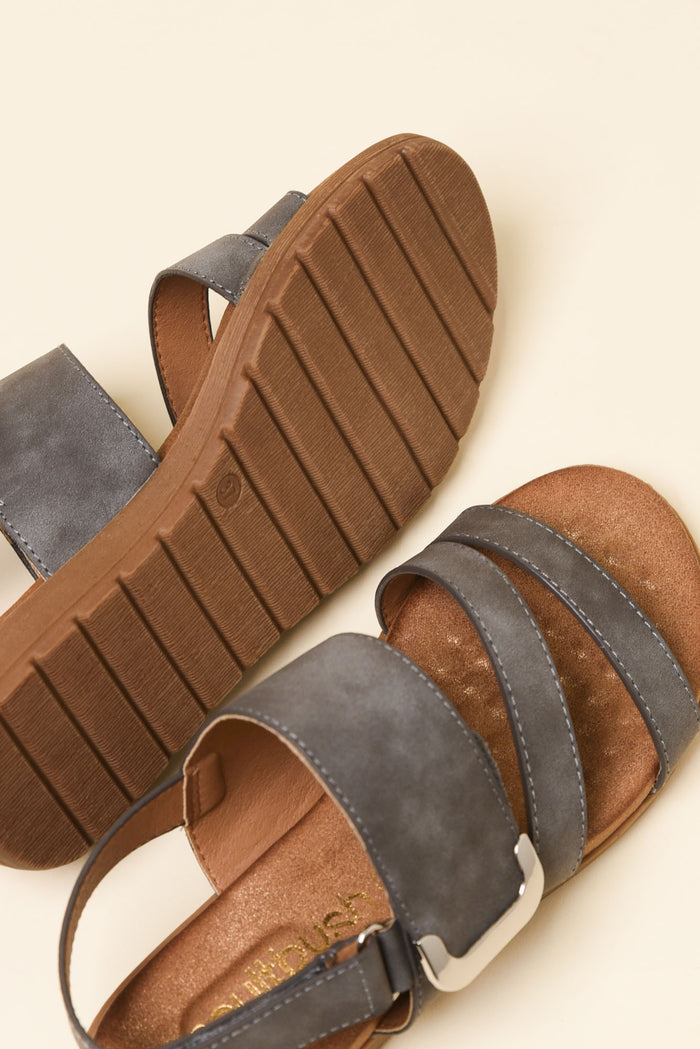Flinders Dark Grey Velcro Sandal