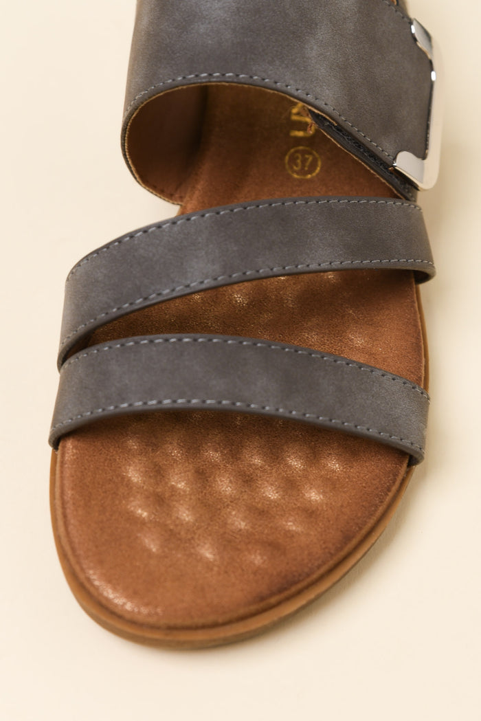 Flinders Dark Grey Velcro Sandal