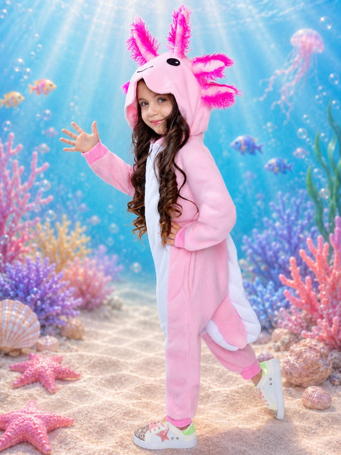 Adorable pink underwater animal costume for trick-or-treating.