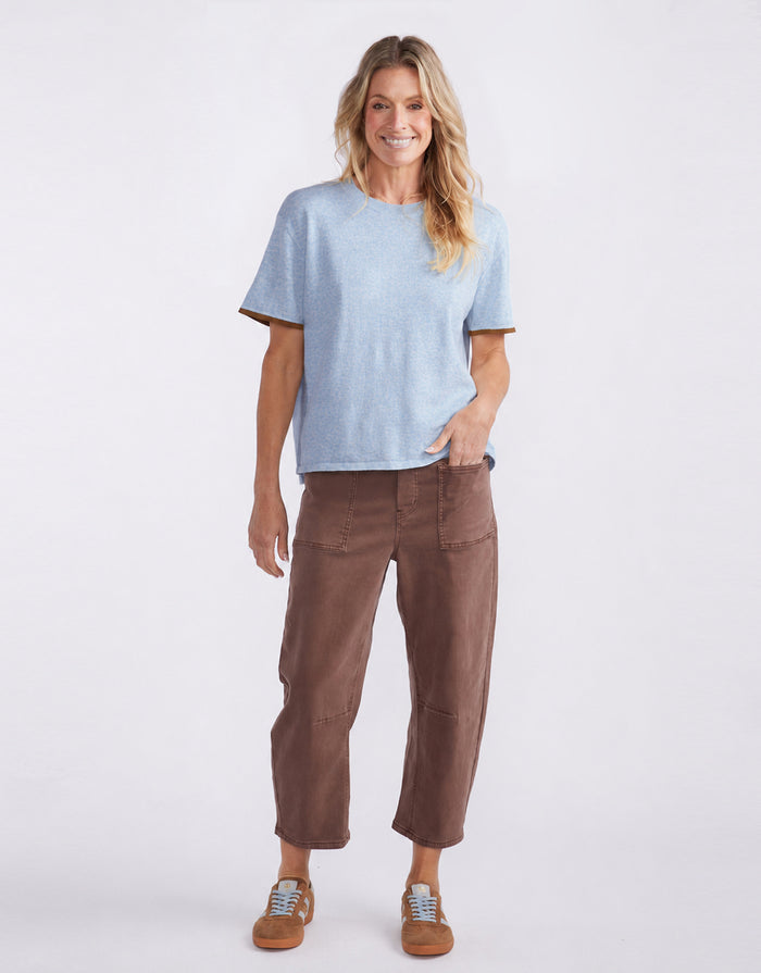 Frenchie Cotton Cashmere Tee - Ice Blue