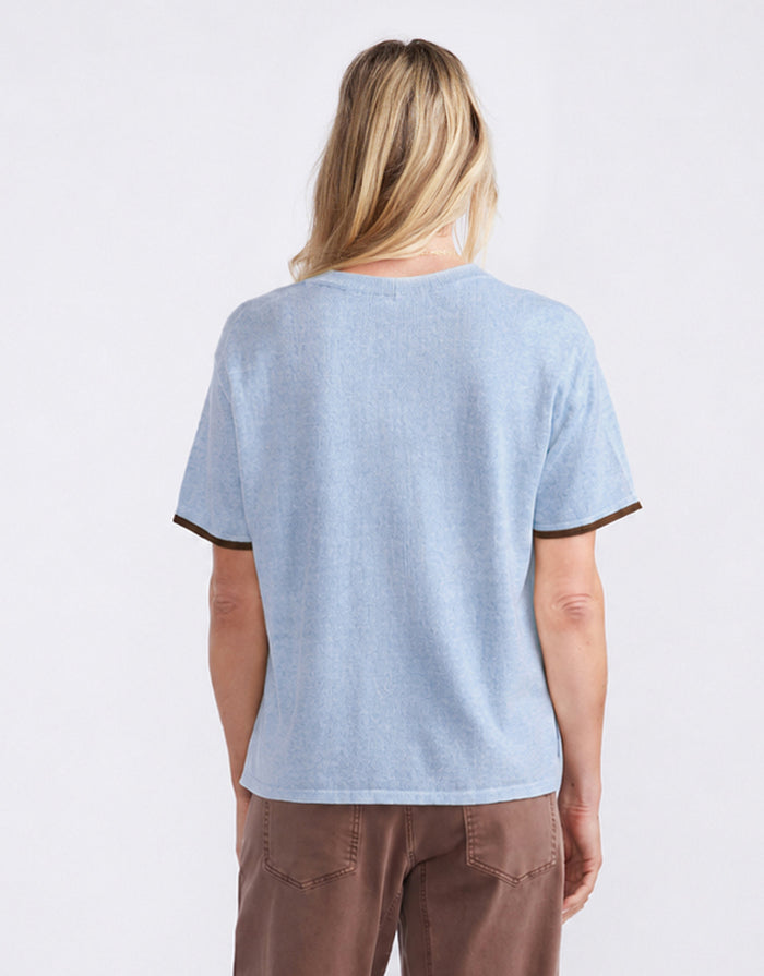 Frenchie Cotton Cashmere Tee - Ice Blue