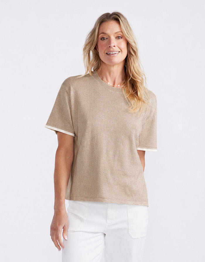 Frenchie Cotton Cashmere Tee - Latte