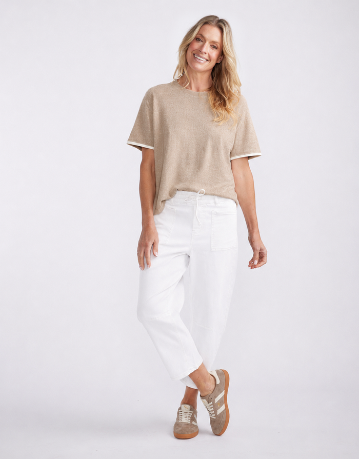 Frenchie Cotton Cashmere Tee - Latte