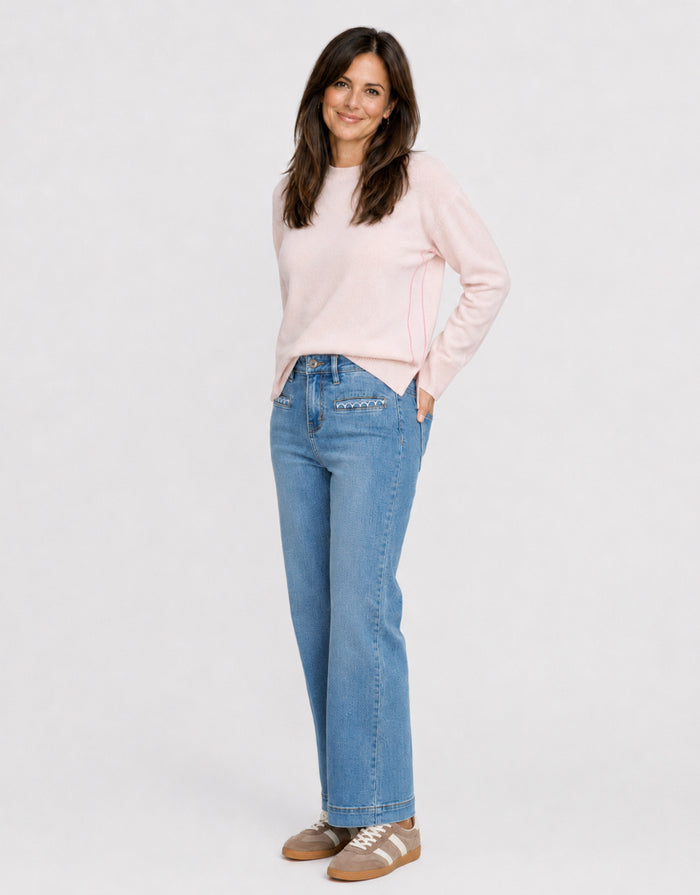 Freya Scallop Jean - 70's Blue