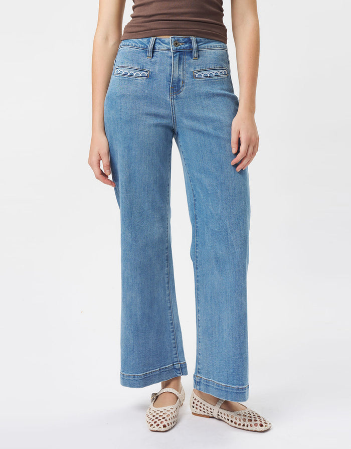 Freya Scallop Jean - 70's Blue