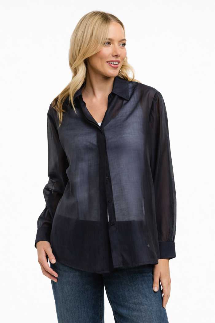 Georgette Blouse - Navy