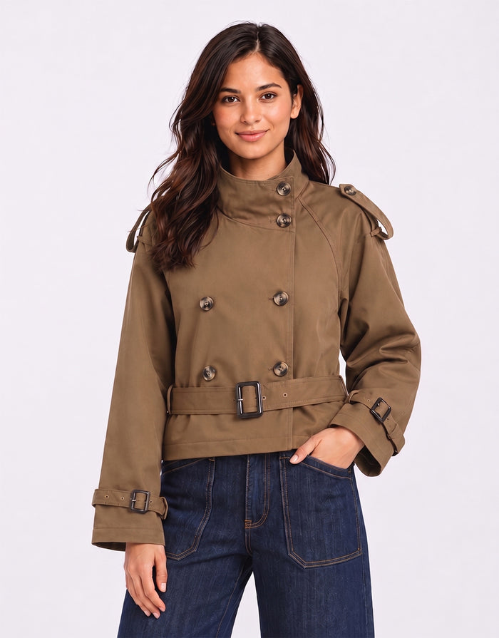 Georgie Trench Jacket - Choc