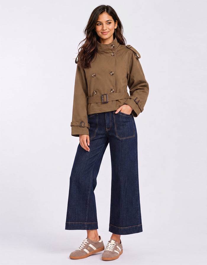 Georgie Trench Jacket - Choc