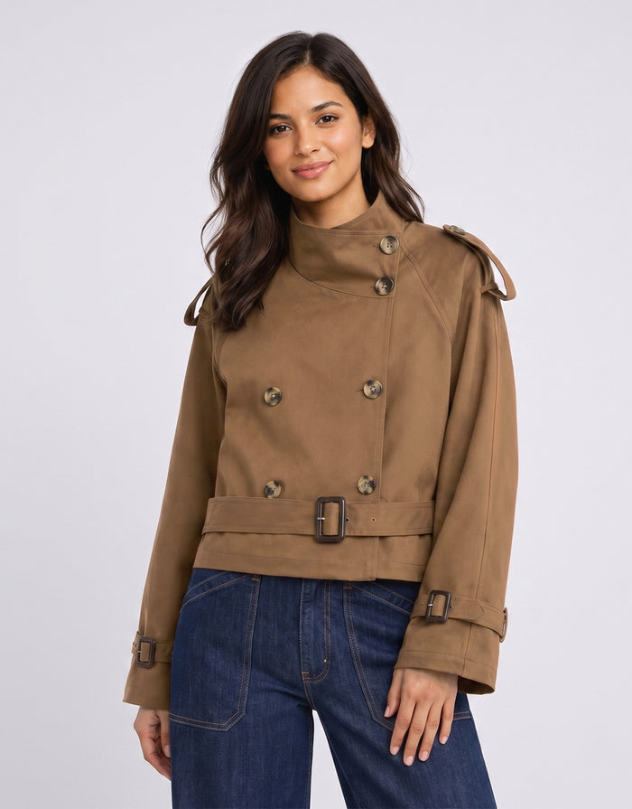 Georgie Trench Jacket - Choc
