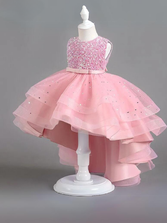 Glitter and Glam Sequined Hi-Lo Tutu Dress Mia Belle Girls