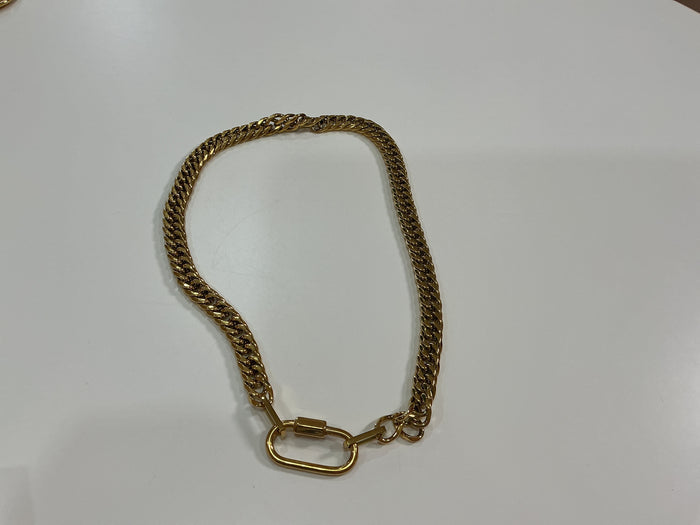 Gold Necklace with Charm Link