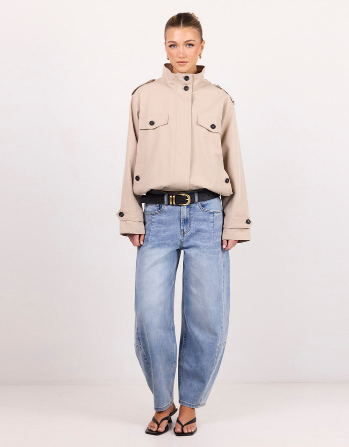 Graduate Stretch Barrel Jeans - Light Blue