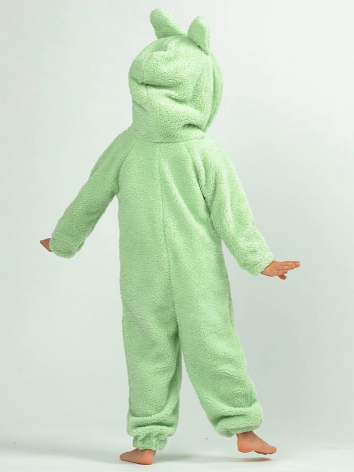 Green Fluffy Forest Friend Hooded Onesie Costume