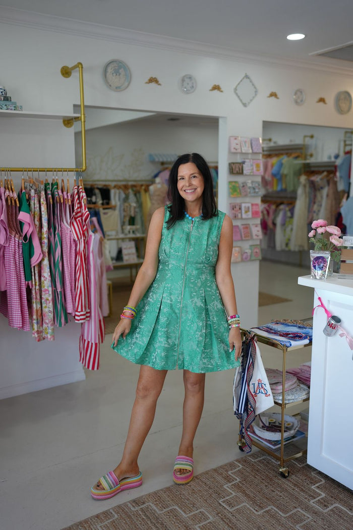 Green Jacquard Dress