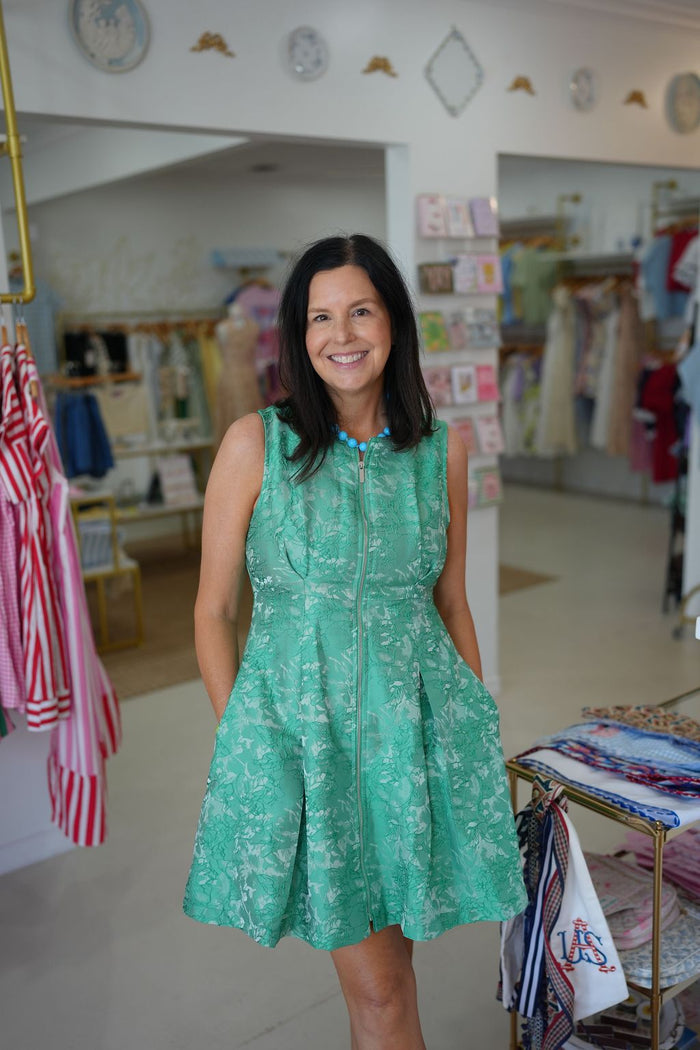 Green Jacquard Dress